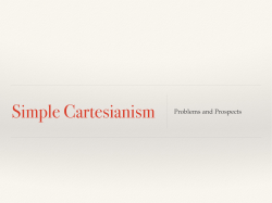 2. Simple Cartesianism
