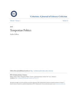 Tempestian Politics - BYU ScholarsArchive