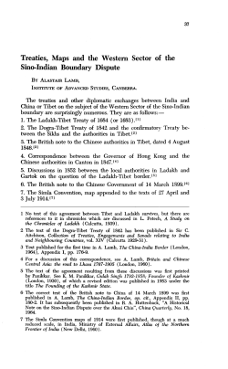 "Treaties, Maps and the Western Sector of the Sino-Indian
