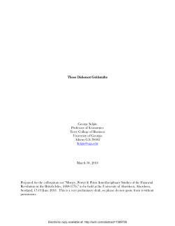 Those Dishonest Goldsmiths