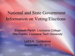 National and State Government Information on Voting/Elections