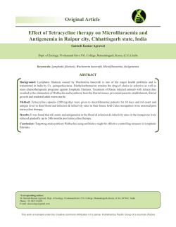 Effect of Tetracycline therapy on Microfilaraemia and Antigenemia in