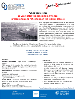 Public Conference 20 years after the genocide in
