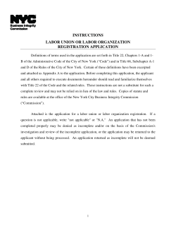 instructions labor union or labor organization registration application