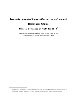National Ordinance on Profit Tax - Cifa