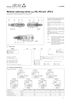 Modular reducing valves type HG, KG and JPG-2