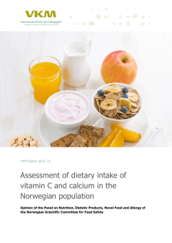 Assessment of dietary intake of vitamin C and calcium in the