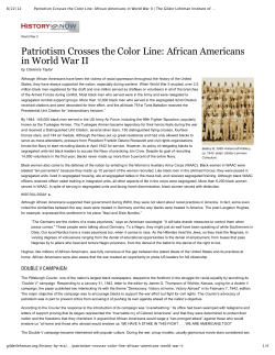 Patriotism Crosses the Color Line: African Americans in