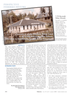 Assessment of the Southern Range Limit of North American Coho