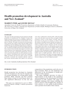 Health promotion development in Australia and