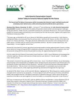 Latin America Conservation Council: Action Today to Conserve