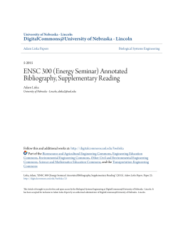 (Energy Seminar) Annotated Bibliography, Supplementary Reading
