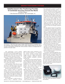 Satellite-based C-Nav Positioning Provides 10 Centimeter Accuracy