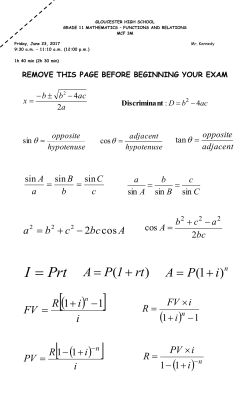 Prt I - Mr. Kennedy - Gloucester High School