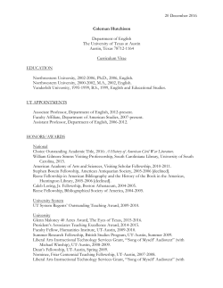 Curriculum Vitae - UT College of Liberal Arts