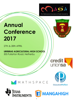 Annual Conference PROGRAM - Mathematical Association of South