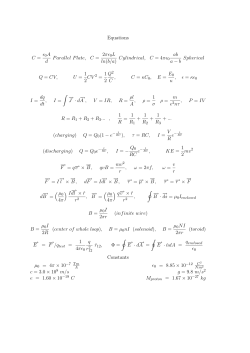 Formulas for Final
