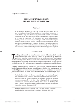 the learning journey: please take me with you