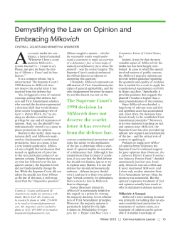 Demystifying the Law on Opinion and