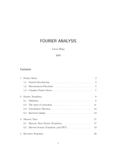 FOURIER ANALYSIS