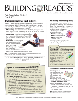 November 2014 - Park County School District #1