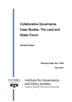 Collaborative Governance Case Studies: The Land and Water Forum