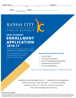 Enrollment Application - Kansas City Public Schools