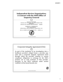 Corporate Integrity Agreement (CIA)