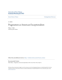 Pragmatism as American Exceptionalism