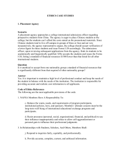 ETHICS CASE STUDIES 1. Placement Agency Scenario