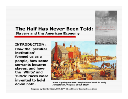 Chapter One, `The Half Has Never Been Told`