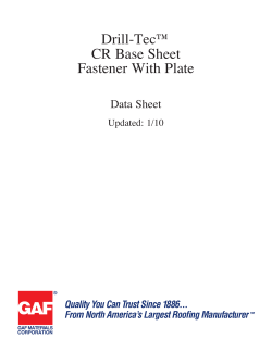 Drill-Tec&trade; CR- Base Sheet Fastener - Data Sheet