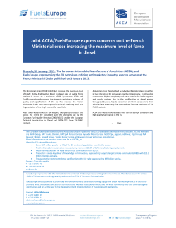 Joint ACEA/FuelsEurope statement on French Ministerial Order to