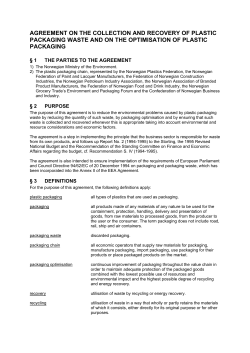 agreement on the collection and recovery of metal packaging waste