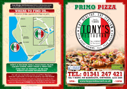 TAKEAWAY MENU Every Night 5-10pm