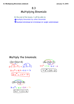 8.3 Multiplying Binomials.notebook
