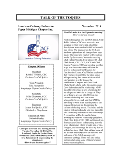 November 2014 - Upper Michigan Culinarians