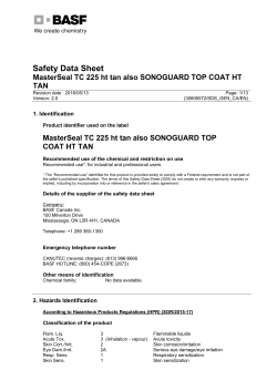 Safety Data Sheet MasterSeal TC 225 ht tan also