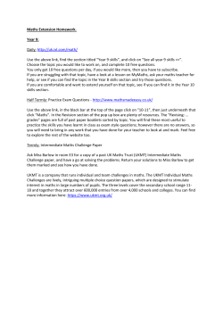 Maths Extension Homework. Year 9: Daily: http://uk.ixl.com/math