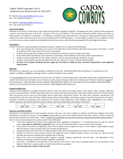 English 2/MYP Language A Year 5 Syllabus/Course Requirements