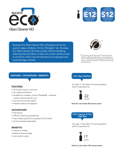 Buckeye Eco&reg; Glass Cleaner HD E12 S12