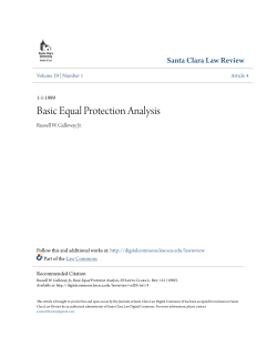 Basic Equal Protection Analysis - Santa Clara Law Digital Commons