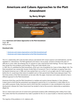 Americans and Cubans Approaches to the Platt Amendment
