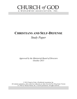 Christians and Self-Defense - COGWA Members