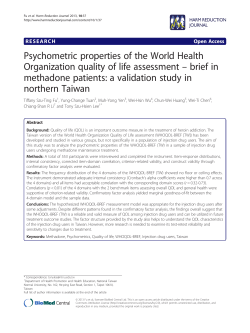 Psychometric properties of the World Health Organization quality of