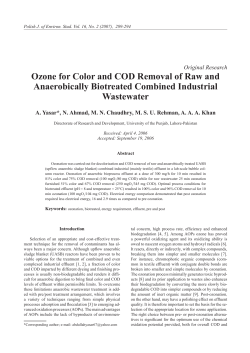 Ozone for Color and COD Removal of Raw and Anaerobically