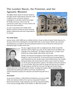 The Lumber Baron, the Feminist, and the Agnostic Minister