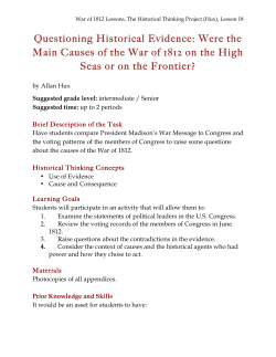 Questioning the Causes of the War of 1812 (PDF 201KB)