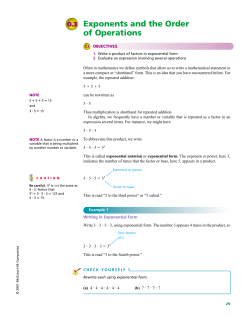 Exponents and the Order of Operations