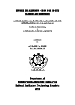 STUDIES ON ALUMINUM &ndash; IRON ORE IN-SITU